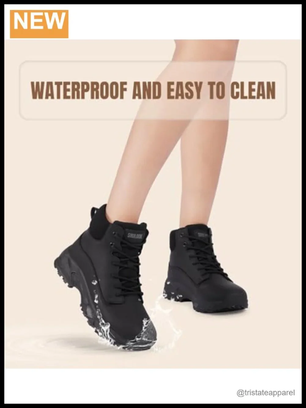 Women's Non Slip Work Boots Waterproof Slip-Resistant Faux Leather Ankle